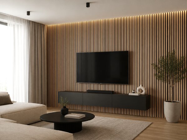Horve Akustický panel 2700 x 600 mm - dub Alabama s černým filcem