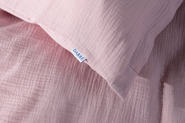 DARRÉ Celoroční mušelínové povlečení Soft Pink - GOTS Velikost: 140 x 200 + 70 x 90