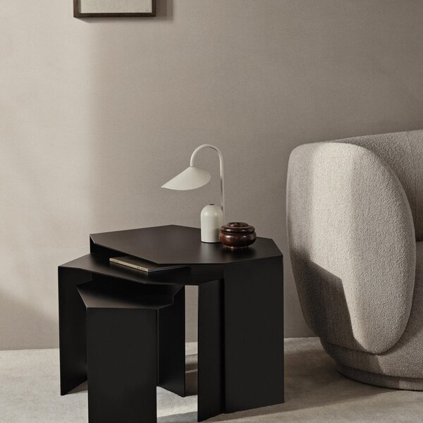 Stolní lampa ferm LIVING, Arum, stmívatelné, Béžová, Terasa, Kov, Design