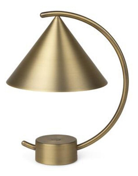 Stolní lampa ferm LIVING, Meridian, stmívatelné, Zlatá / mosazná, Obývací pokoj, Kov, Design
