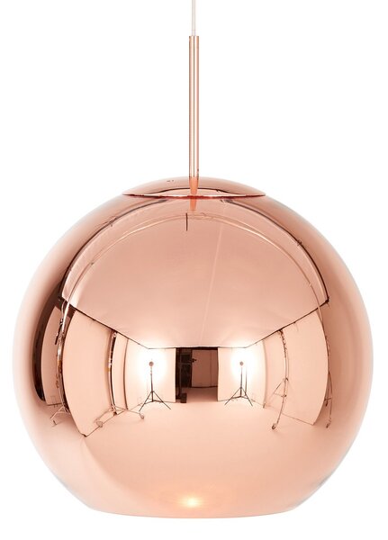 Závěsná svítidlo Tom Dixon, Copper Round, stmívatelné, Měděná, Obývací pokoj, Plast, Design