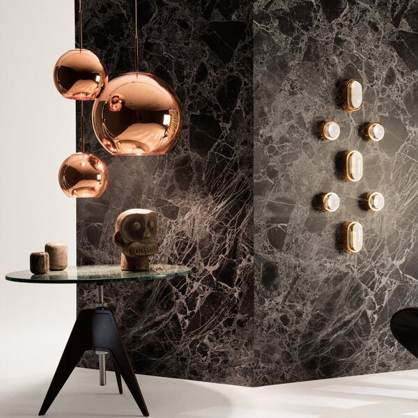 Závěsná svítidlo Tom Dixon, Copper Round, stmívatelné, Měděná, Obývací pokoj, Plast, Design