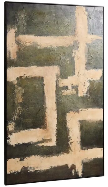 Kave Home Béžovo-zelený abstraktní obraz Emeri 200 x 120 cm