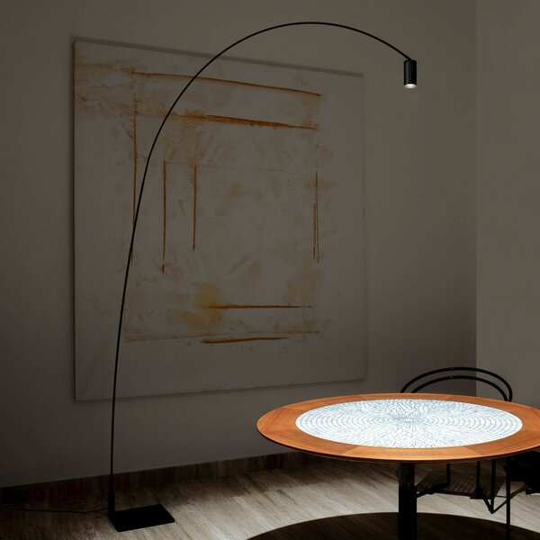 Stojací Lampa Nemo Lighting, Fox, stmívatelné, Černá, Obývací pokoj, Kov, Moderní