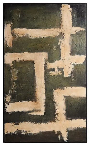 Kave Home Béžovo-zelený abstraktní obraz Emeri 200 x 120 cm