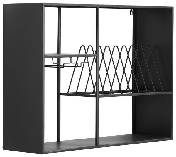 NÁSTĚNNÝ REGÁL, černá, 80/60/24 cm P & B - Online Only regály & police, Online Only