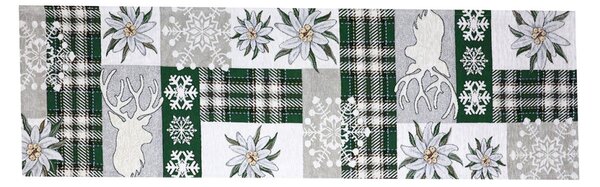 Vánoční gobelínový běhoun na stůl „Zelená elegance “ Chenille IT041 Barva Vícebarevná Rozměry 40x130 cm
