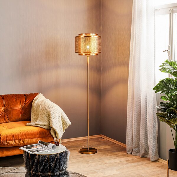Stojací Lampa By Rydéns, Hermine, Zlatá / mosazná, Obývací pokoj, Kov, Marocký