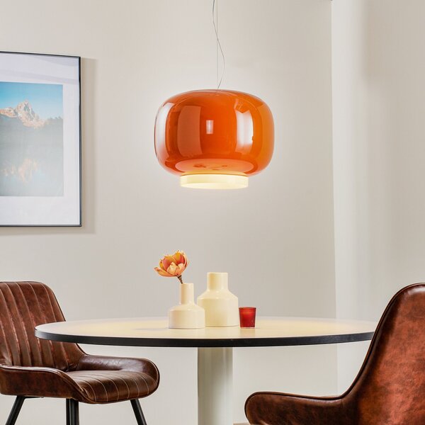 Závěsná svítidlo Foscarini, Chouchin 1, stmívatelné, Oranžová, Kuchyně, Sklo, Design