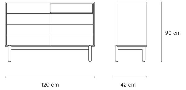 KOMODA CORVO KRÉMOVÁ 40 X 120 CM