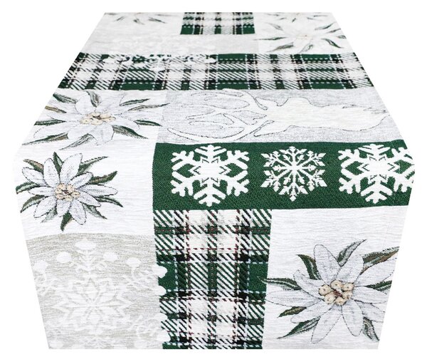 Vánoční gobelínový běhoun na stůl „Zelená elegance “ Chenille IT041 Barva Vícebarevná Rozměry 40x130 cm