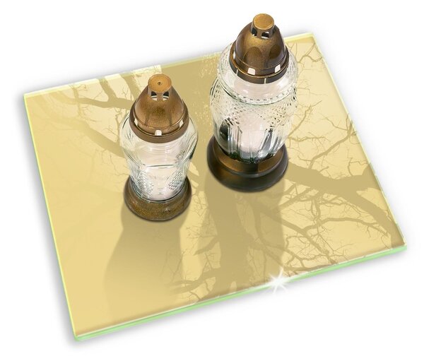 Skleněný tácek pod svíčku Žluť ppz-00260257