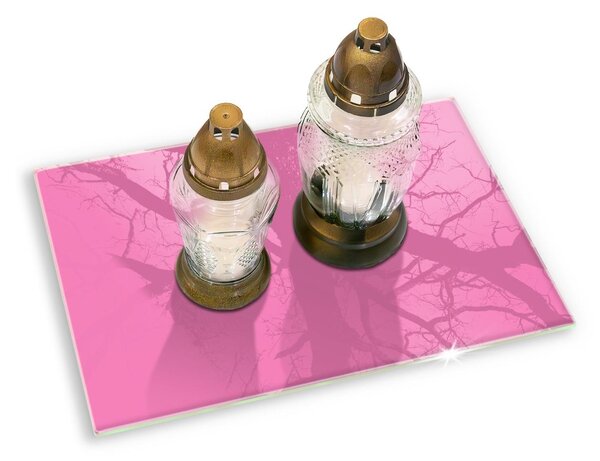 Skleněný tácek pod svíčku Barva růžová ppz-00260260