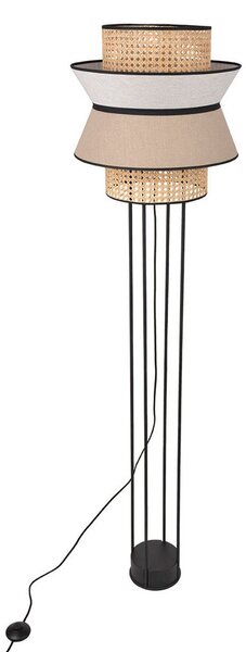 Stojací Lampa MARKET SET, Singapour DBL, Béžová, Obývací pokoj, Dřevo, Design