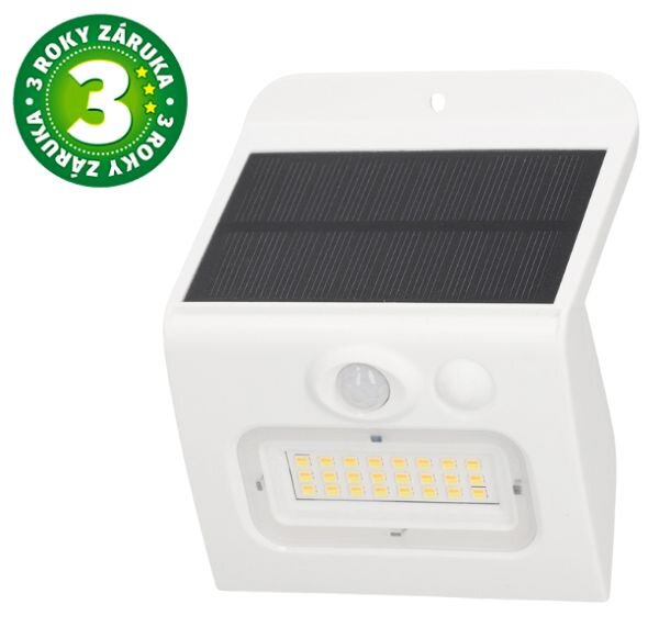 Solární LED reflektor Egoda 3W 350lm s pohybovým čidlem CCT IP54 bílý, 3 roky záruka