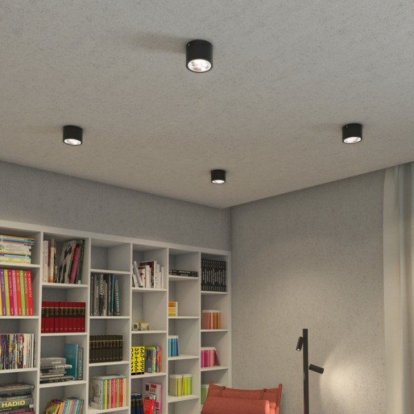 KELLY LED DIMM stropní černá 230V LED 15W 45° 3000K - RED - DESIGN RENDL