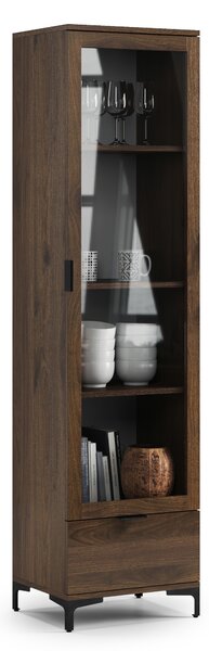 Mazzoni Vitrína LANA W-50 Elegantní Ořech – 1DVEŘOVÁ SKŘÍŇKA SE ZÁSUVKOU