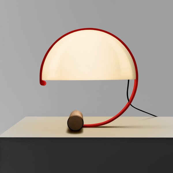 Stolní lampa Stilnovo, Meta, stmívatelné, Červená, Obývací pokoj, Kov, Design