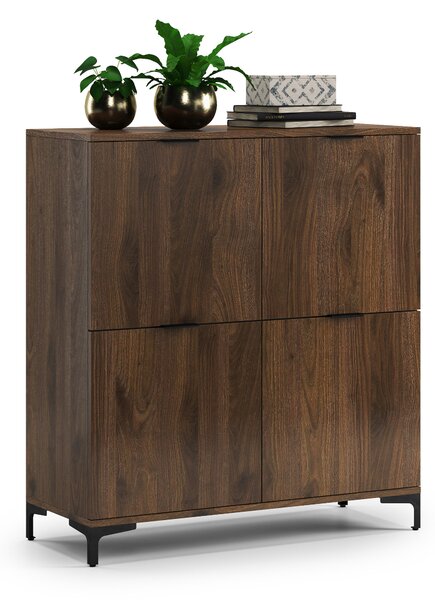 Mazzoni Komoda LANA K-100 Elegantní Ořech – 4DVEŘOVÁ STOJÍCÍ SKŘÍŇKA