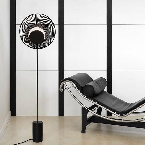 Stojací Lampa Forestier, Oyster, Černá, Obývací pokoj, Kov, Design