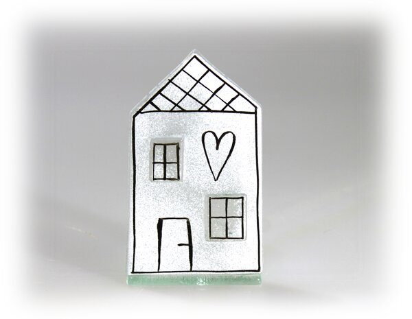BDK-GLASS Skleněný domeček na čajovou svíčku Rozměr: 9x18cm
