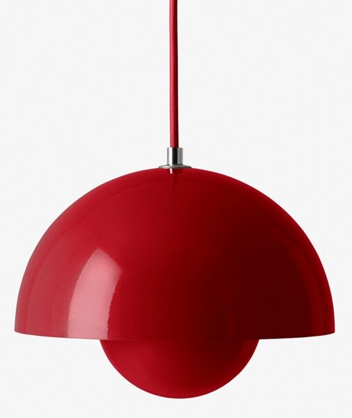 Závěsná svítidlo &Tradition, Flowerpot VP1, stmívatelné, Červená, Obývací pokoj, Kov, Design