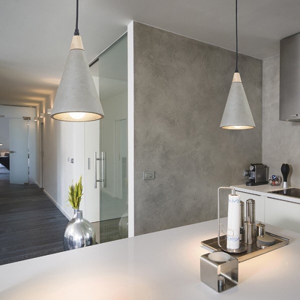 HEIDI závěsná beton/dřevo 230V E27 28W - RED - DESIGN RENDL
