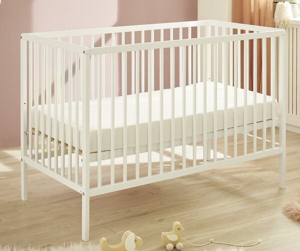 Dětská baby postýlka Celia 60x120 cm, bílá