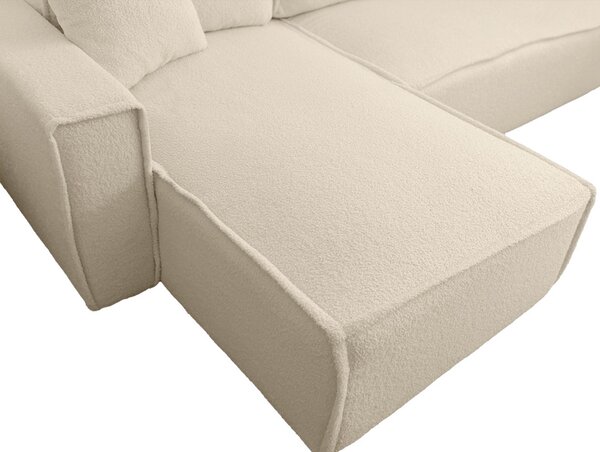 Rozkládací oboustranná sedací souprava do L SMART BOUCLE 232x143 cm, krémová