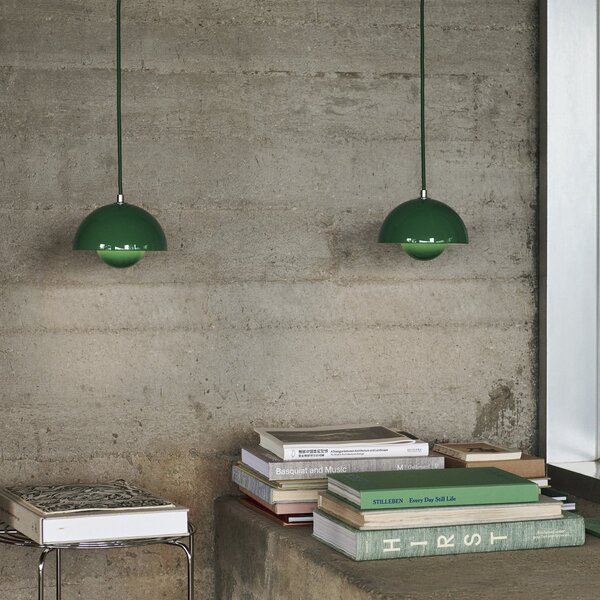 Závěsná svítidlo &Tradition, Flowerpot VP10, stmívatelné, Zelená, Obývací pokoj, Kov, Design