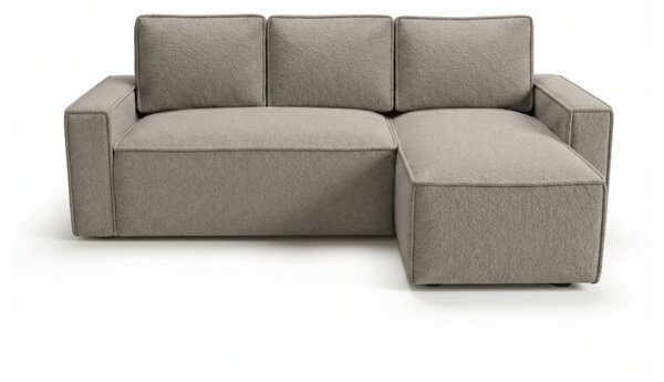 Rozkládací oboustranná sedací souprava do L SMART BOUCLE 232x143 cm, šedobéžová