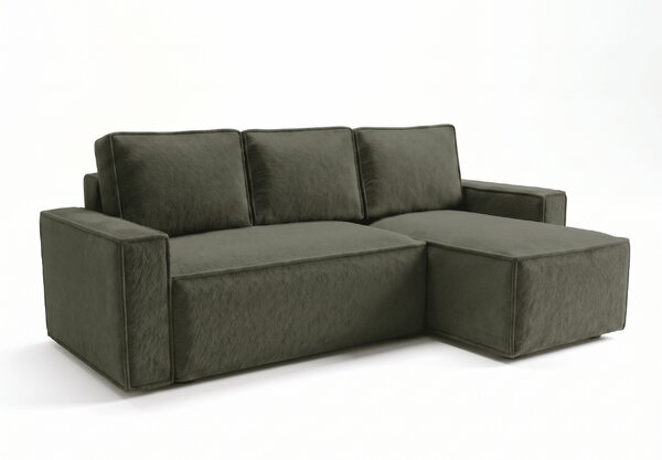 Rozkládací oboustranná sedací souprava do L SMART BOUCLE 232x143 cm, tmavě zelená