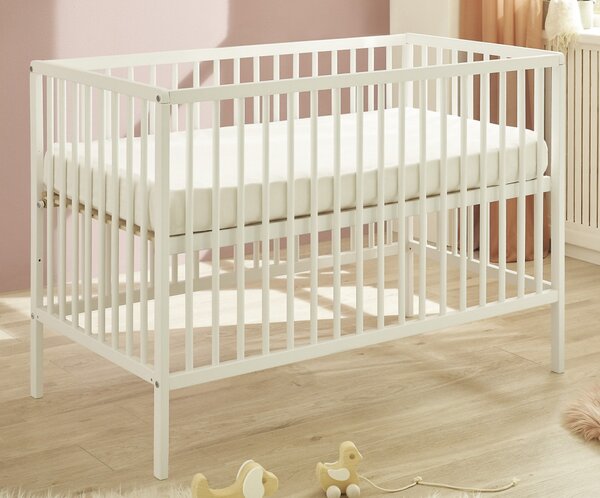 Dětská baby postýlka Celia 60x120 cm, bílá