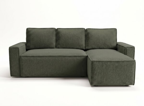Rozkládací oboustranná sedací souprava do L SMART BOUCLE 232x143 cm, tmavě zelená