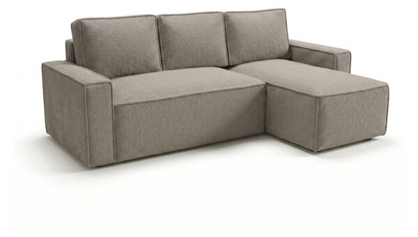 Rozkládací oboustranná sedací souprava do L SMART BOUCLE 232x143 cm, šedobéžová