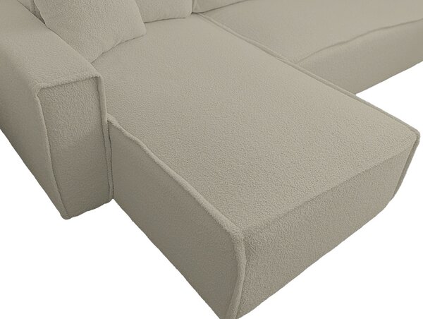 Rozkládací oboustranná sedací souprava do L SMART BOUCLE 232x143 cm, šedobéžová