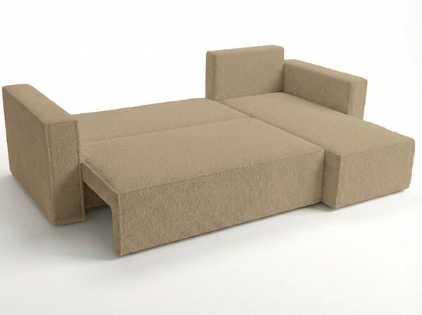 Rozkládací oboustranná sedací souprava do L SMART BOUCLE 232x143 cm, tmavě béžová