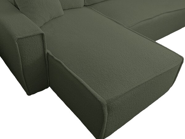 Rozkládací oboustranná sedací souprava do L SMART BOUCLE 232x143 cm, tmavě zelená