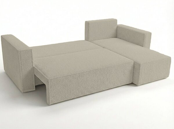 Rozkládací oboustranná sedací souprava do L SMART BOUCLE 232x143 cm, šedobéžová