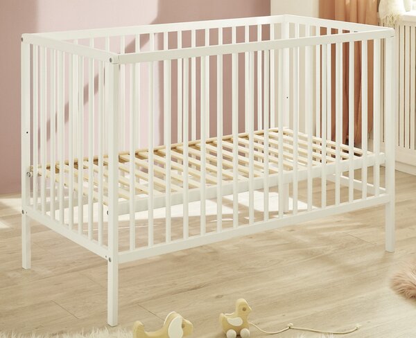 Dětská baby postýlka Celia 60x120 cm, bílá