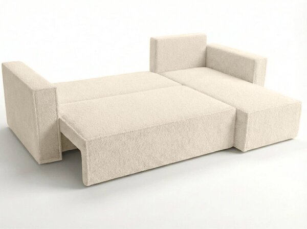 Rozkládací oboustranná sedací souprava do L SMART BOUCLE 232x143 cm, krémová