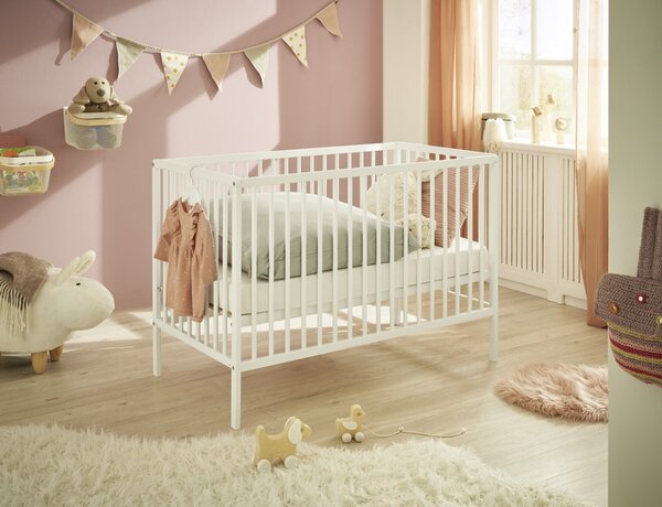 Dětská baby postýlka Celia 60x120 cm, bílá