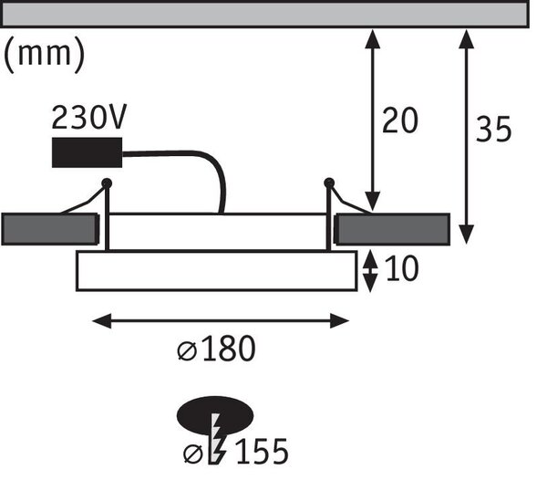 P 92943 LED vestavné svítidlo Areo IP23 kruhové 12W 3000K bílá mat - PAULMANN