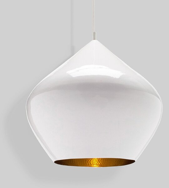 Závěsná svítidlo Tom Dixon, Beat, stmívatelné, Bílá, Obývací pokoj, Mosaz, Design