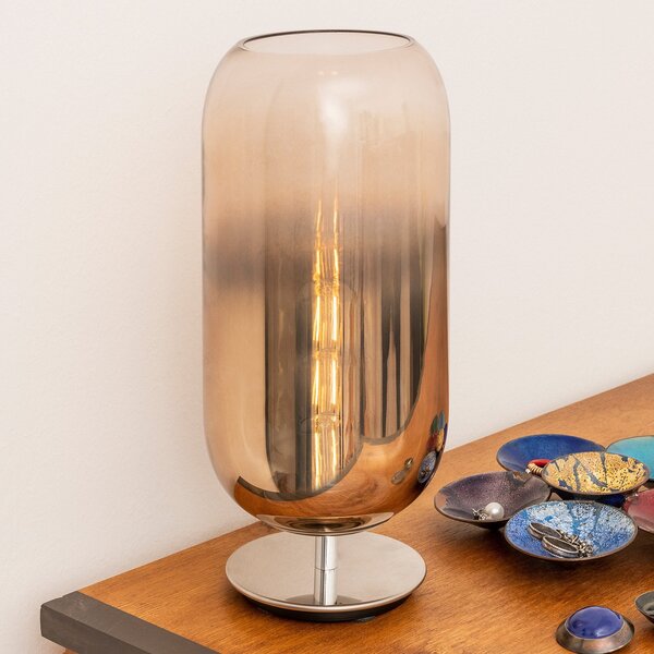 Stolní lampa Artemide, Gople, Bronzová / starobylá mosaz, Obývací pokoj, Sklo, Design