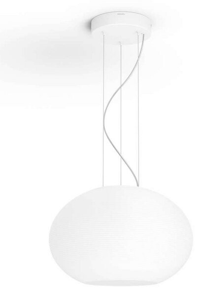 Závěsná svítidlo Philips Hue, Bílá, Obývací pokoj, Sklo