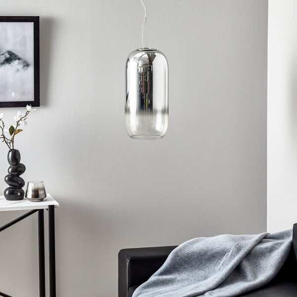 Závěsná svítidlo Artemide, Gople, stmívatelné, Šedá, Obývací pokoj, Sklo, Design
