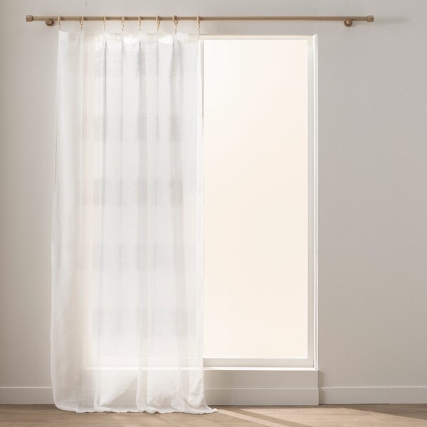 Záclona na dřevěných průchodech DALTON BLANC, 140 x 240 cm