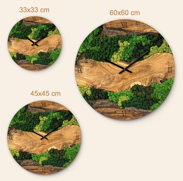 DUBLEZ | Dřevěné hodiny s mechem - Tempus Naturae (UV tisk) | UV tisk, Premium