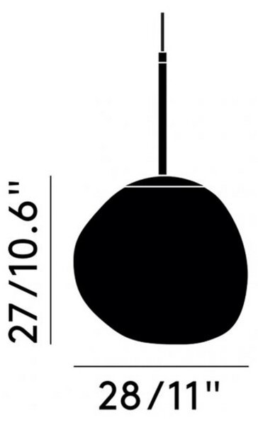 Závěsná svítidlo Tom Dixon, Melt Mini, stmívatelné, Měděná, Obývací pokoj, Plast, Design